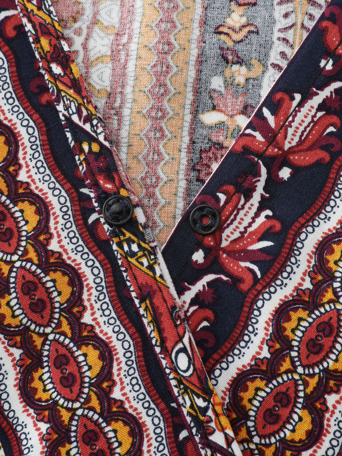 Boho Striped Print Handkerchief Hem Blouse