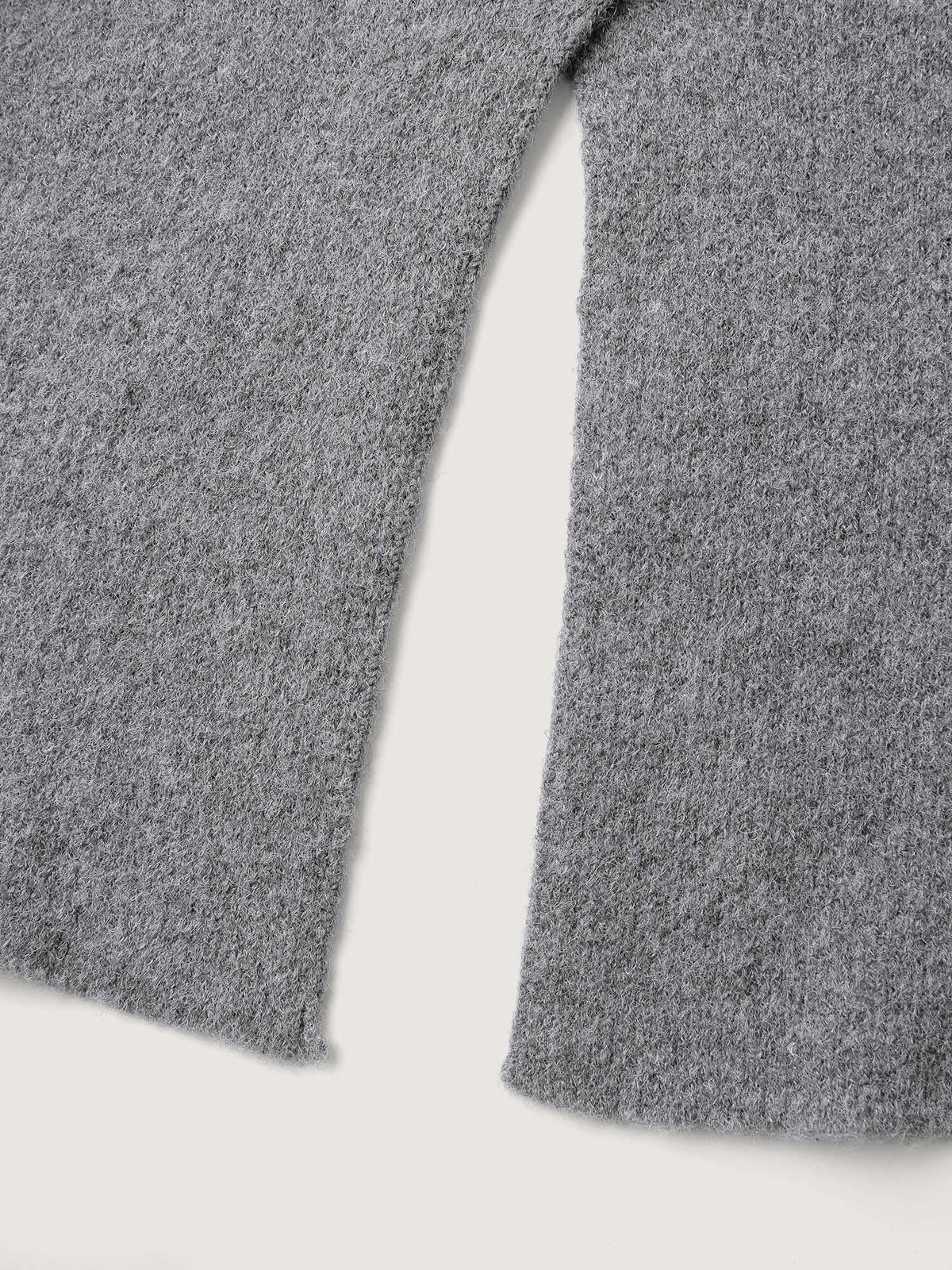 Notched Lapels Slit Back Knit Cardigan