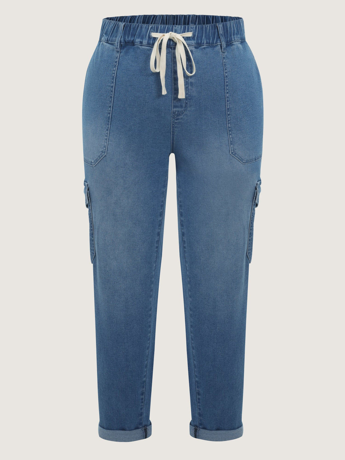Stretchy Elastic Back Waist Jeans