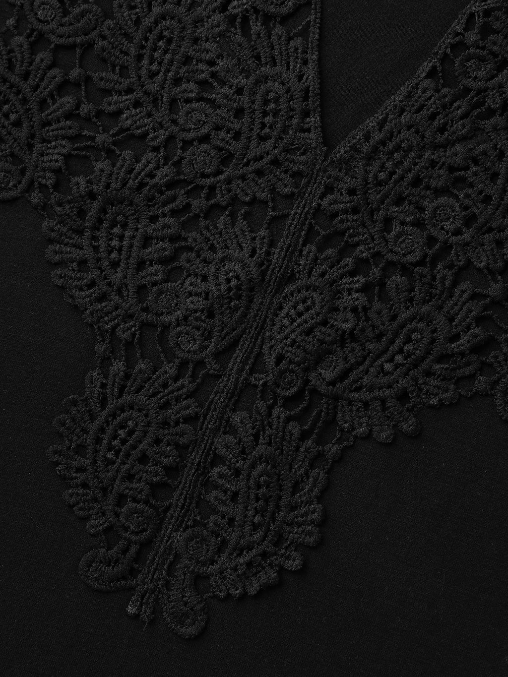 Sheer Lace Fitted Solid T-Shirt
