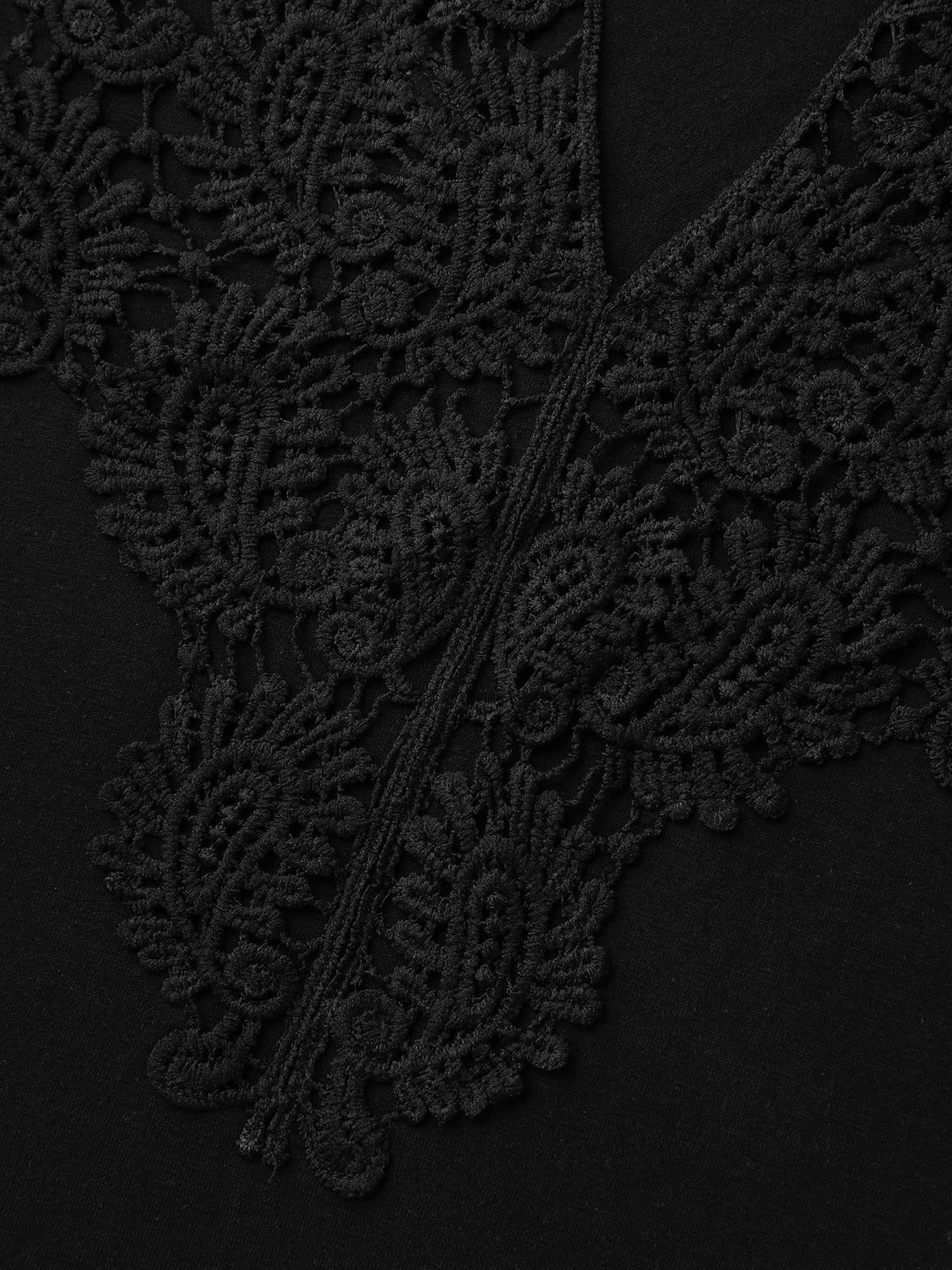 Sheer Lace Fitted Solid T-Shirt