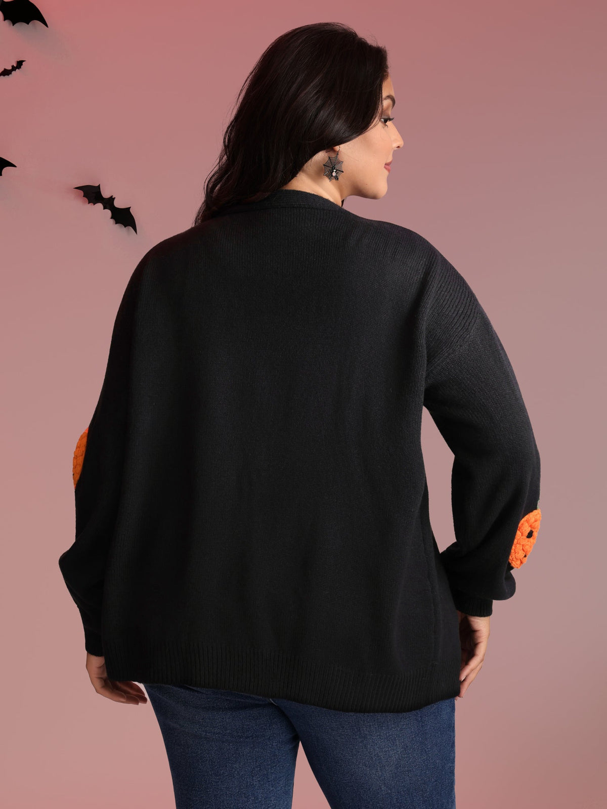 Happy Pumpkin Crochet Knit Cardigan