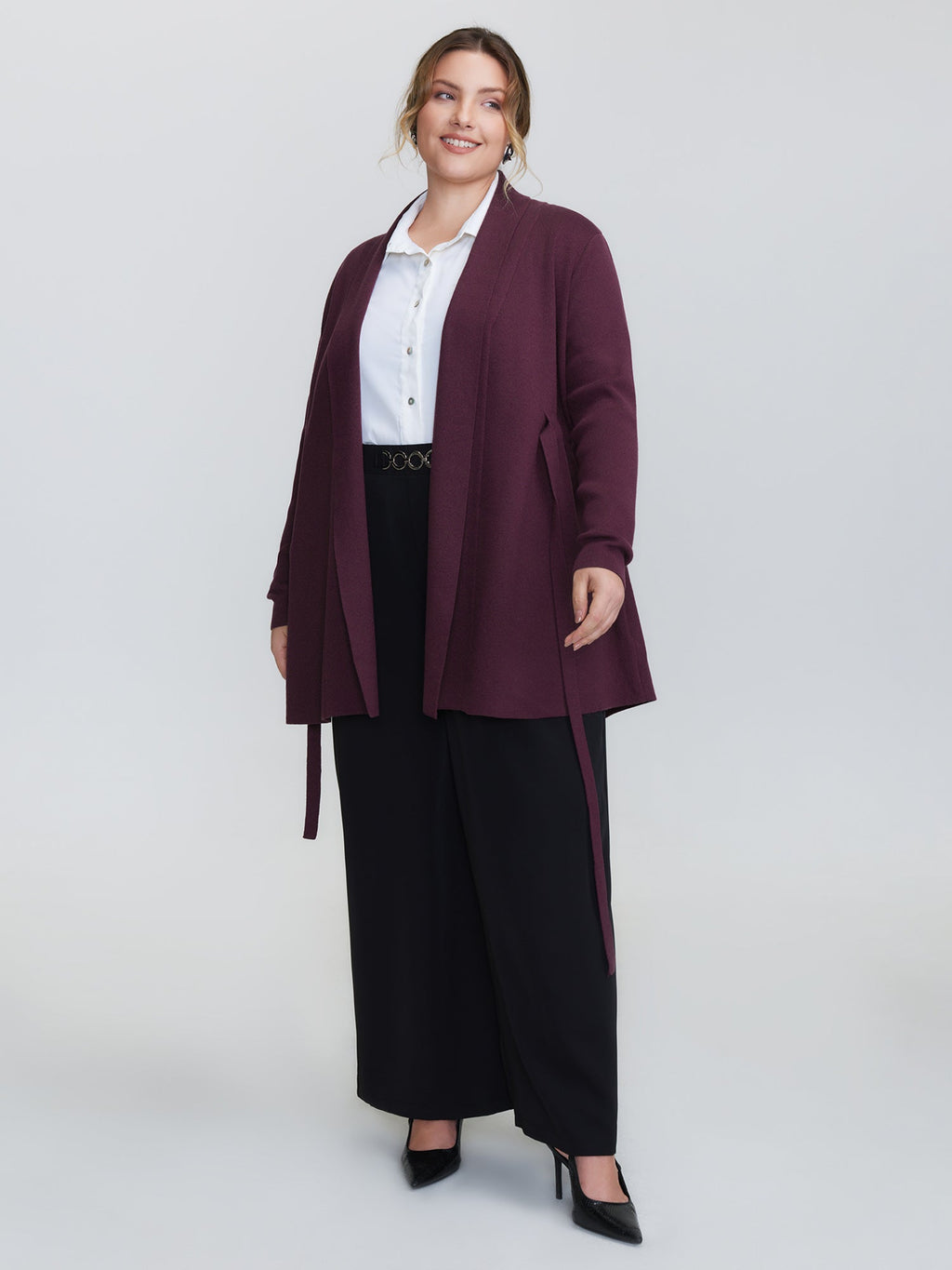 Supersoft Shawl Collar Belted Knit Cardigan