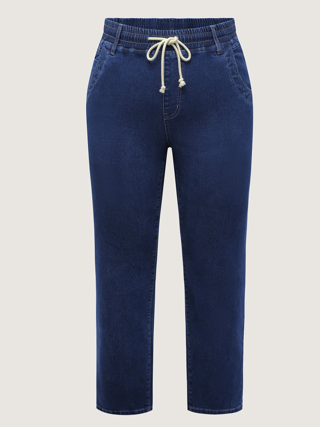 Everyday Pull-On Drawstring High-Rise Jeans