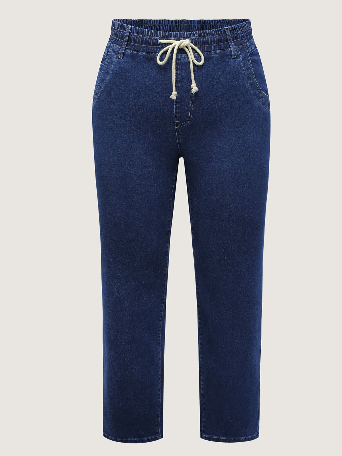 Everyday Pull-On Drawstring High-Rise Jeans