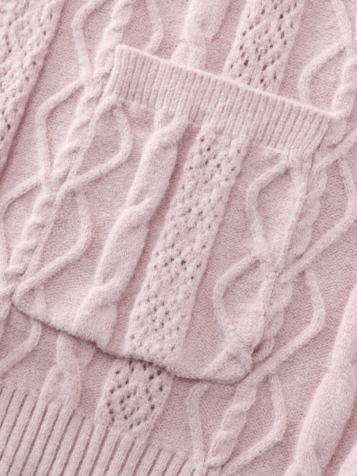 Textured Cut-Out Open-Front Knit Cardigan