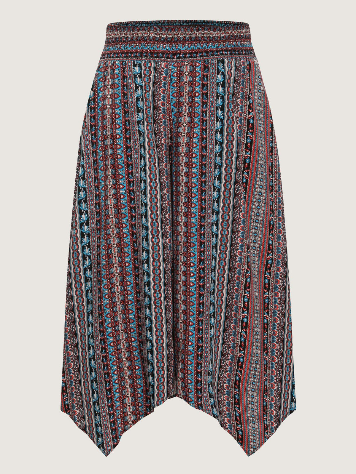 Shirred Colorful Asymmetric Hem Pants