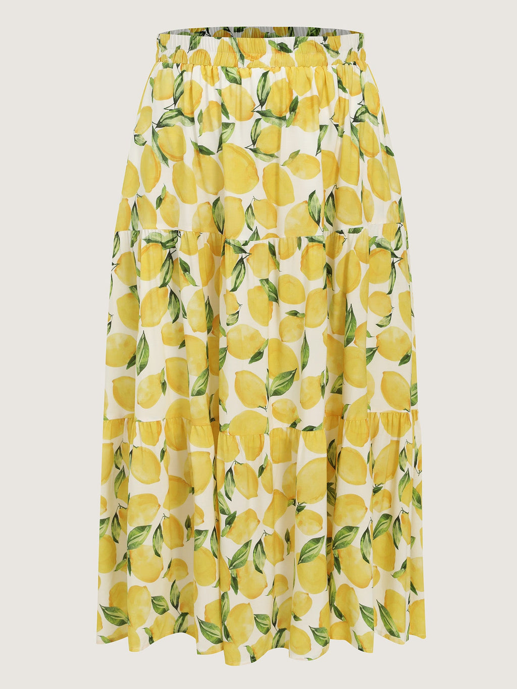 Fresh Lemon Print Maxi Skirt