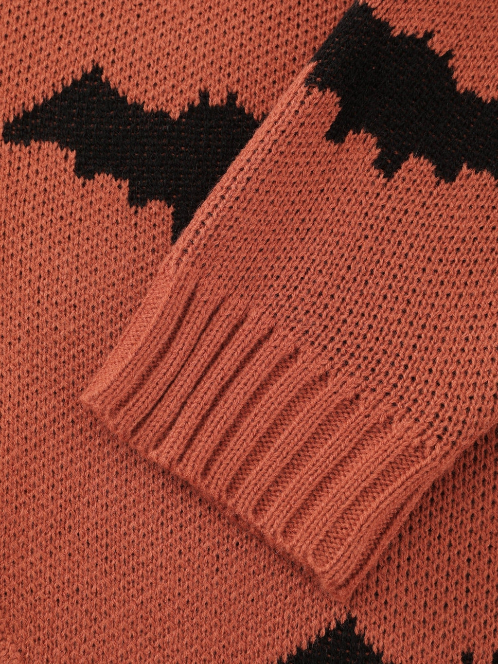Bat Jacquard Arc Hem Open Front Cardigan