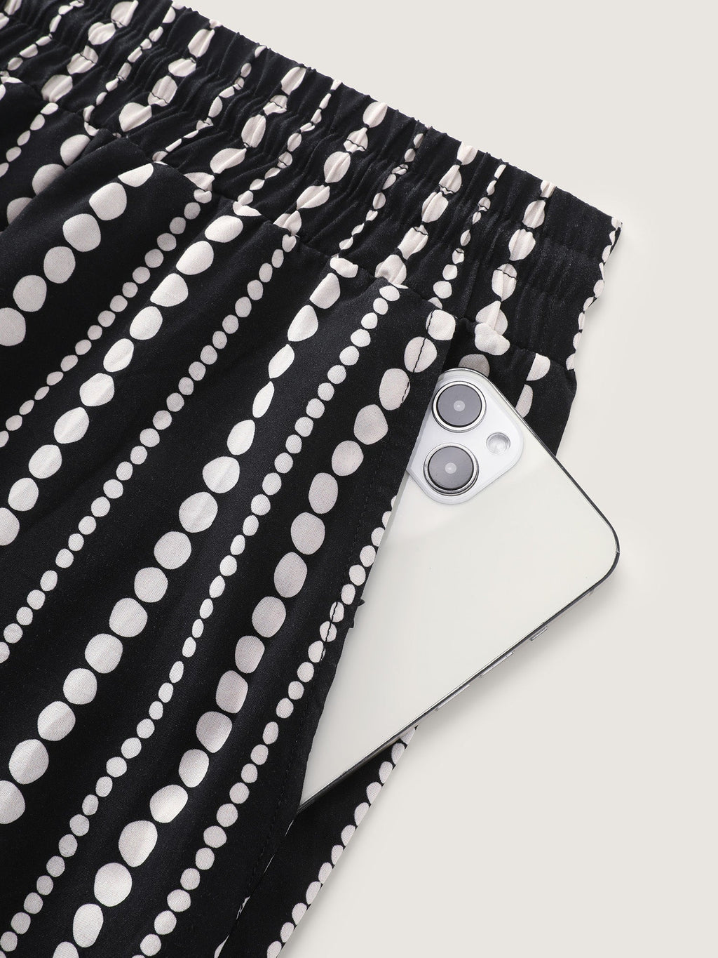Striped Print Drawstring Waist Pants