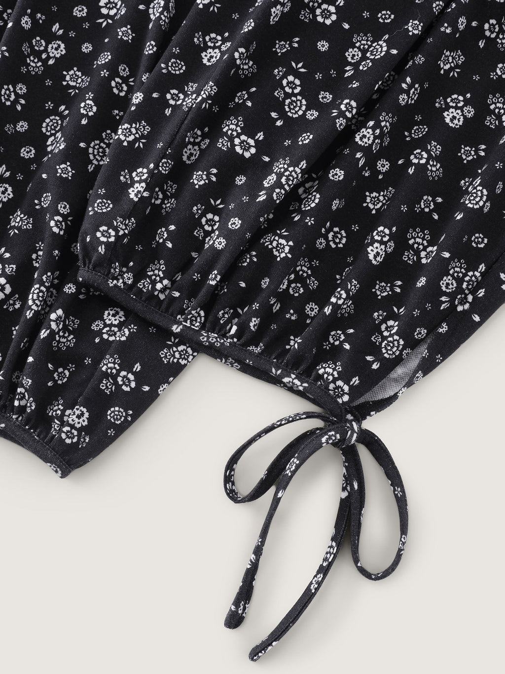 Ditsy Floral Print Drawstring Hem Jogger Pants