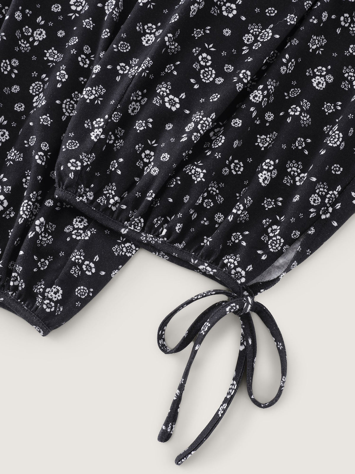 Ditsy Floral Print Drawstring Hem Jogger Pants