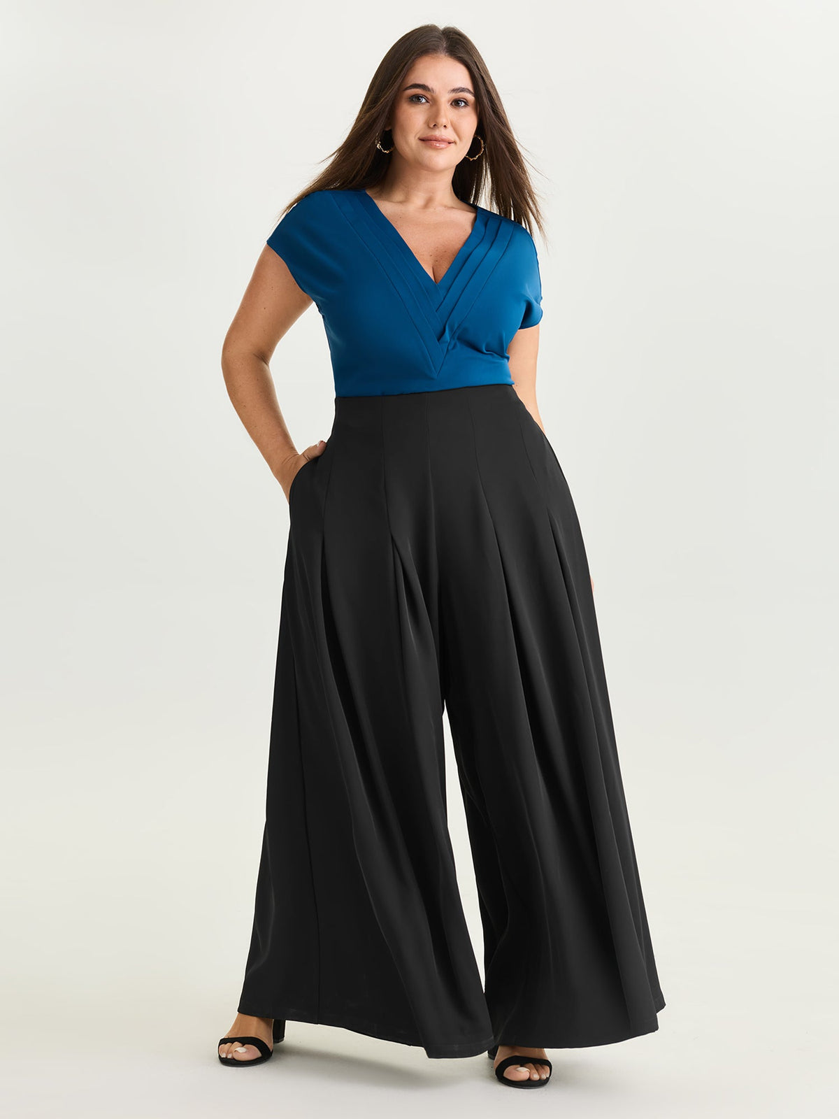 Classic Pleated Wide-Leg Pants