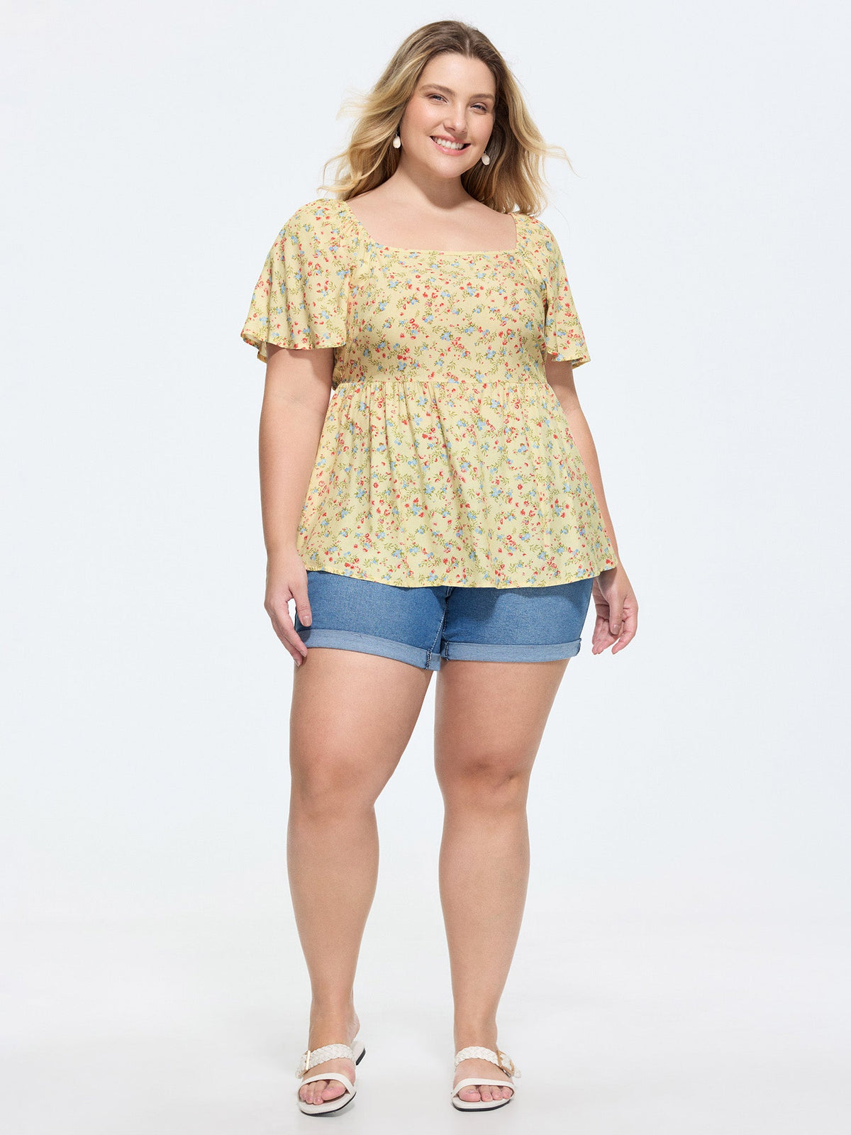 Supersoft Floral Print Fit And Flare Blouse