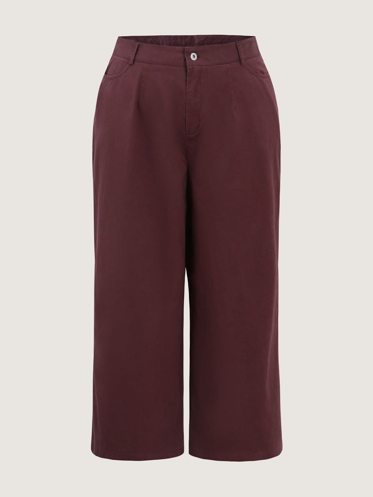 Cotton Bow Embroidery Pockets Plain Pants