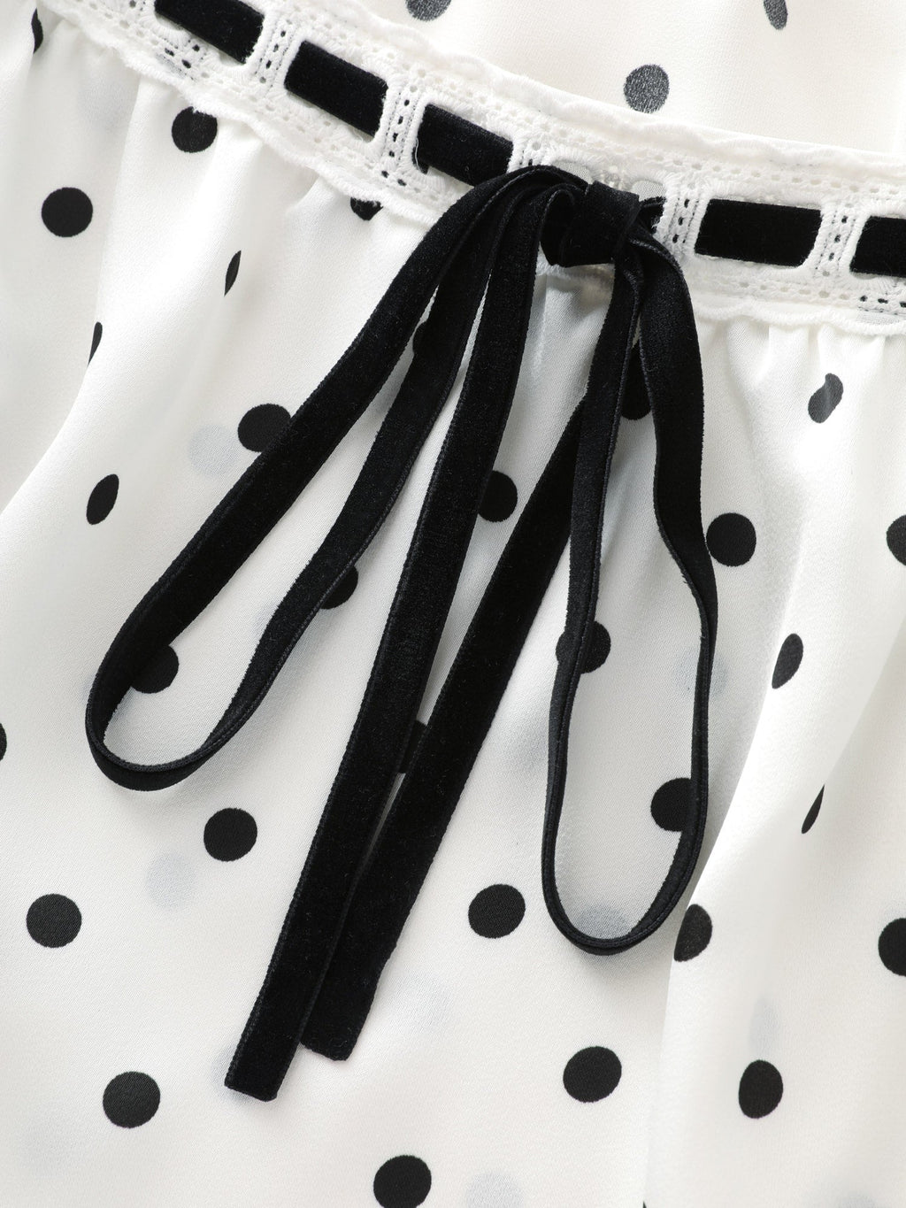 Timeless Polka Dots Neck-Tie Blouse