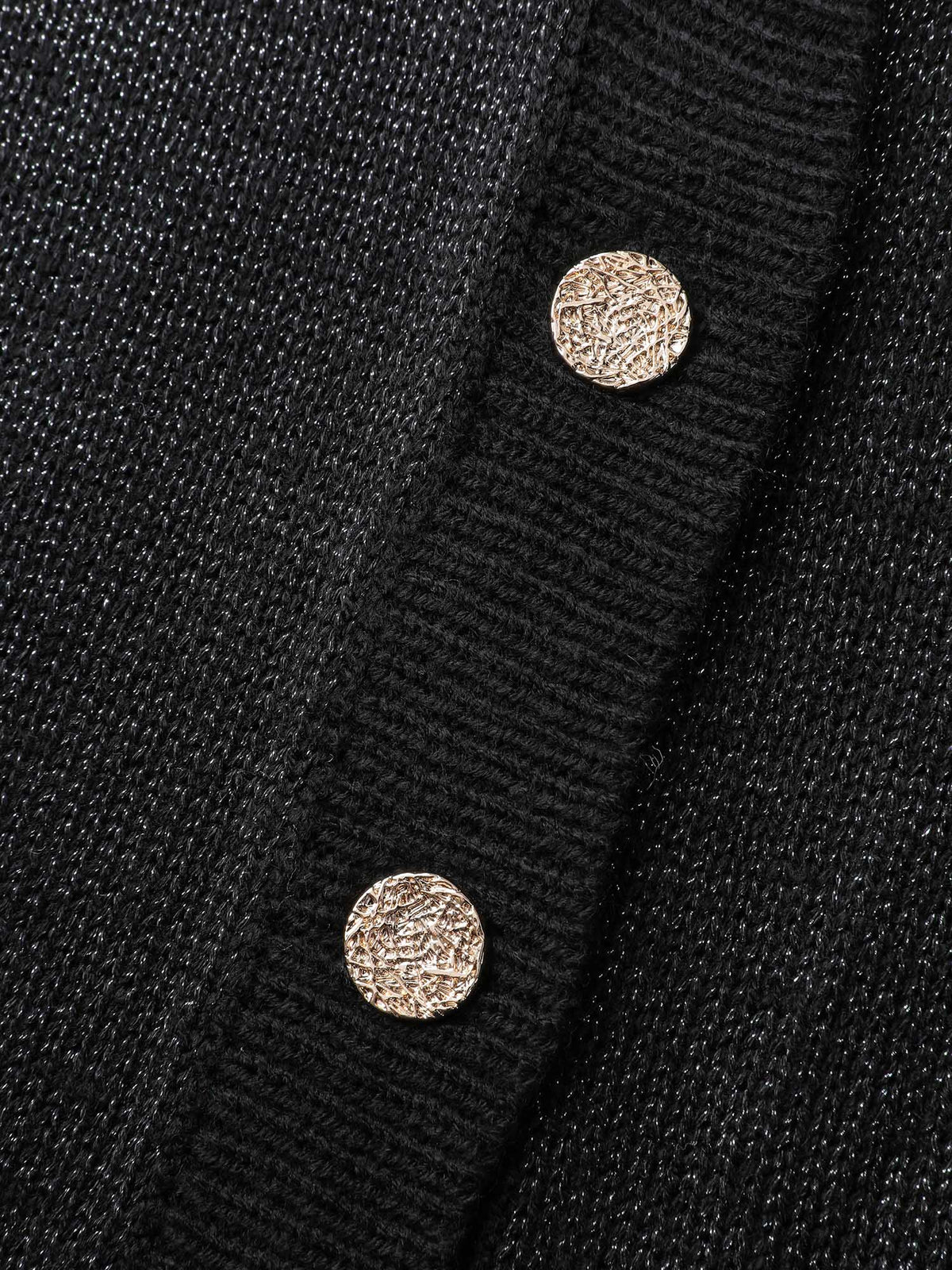 Patch Pockets Textured Button Knit Cardigan