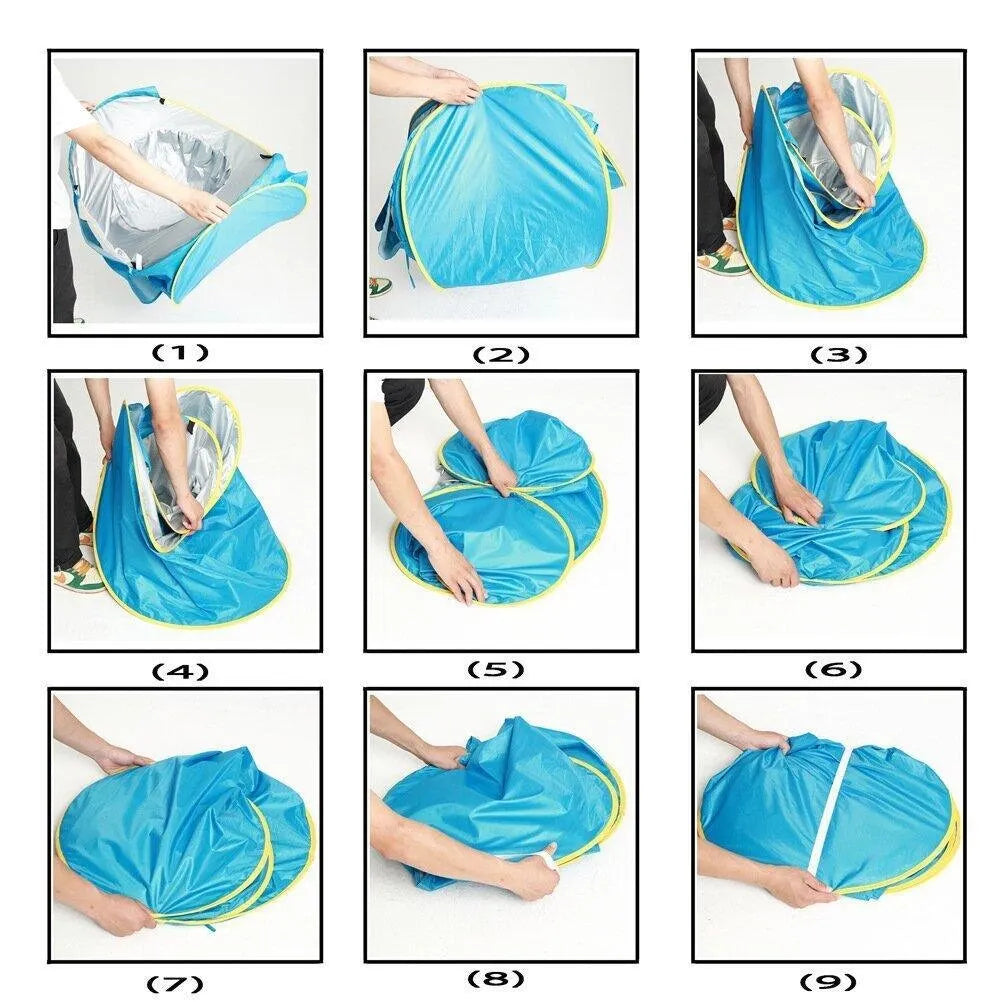 Pop Up UV Protection Baby Beach Shelter Tent with Folding Pool