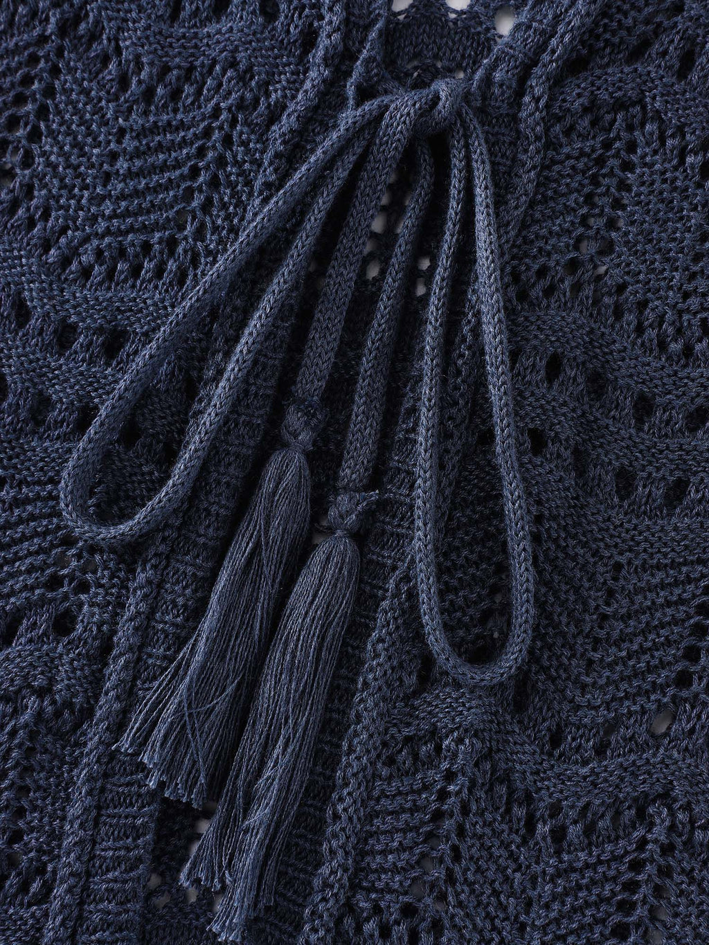 Hollow Out Scalloped Hem Front Tie Sweater Vest