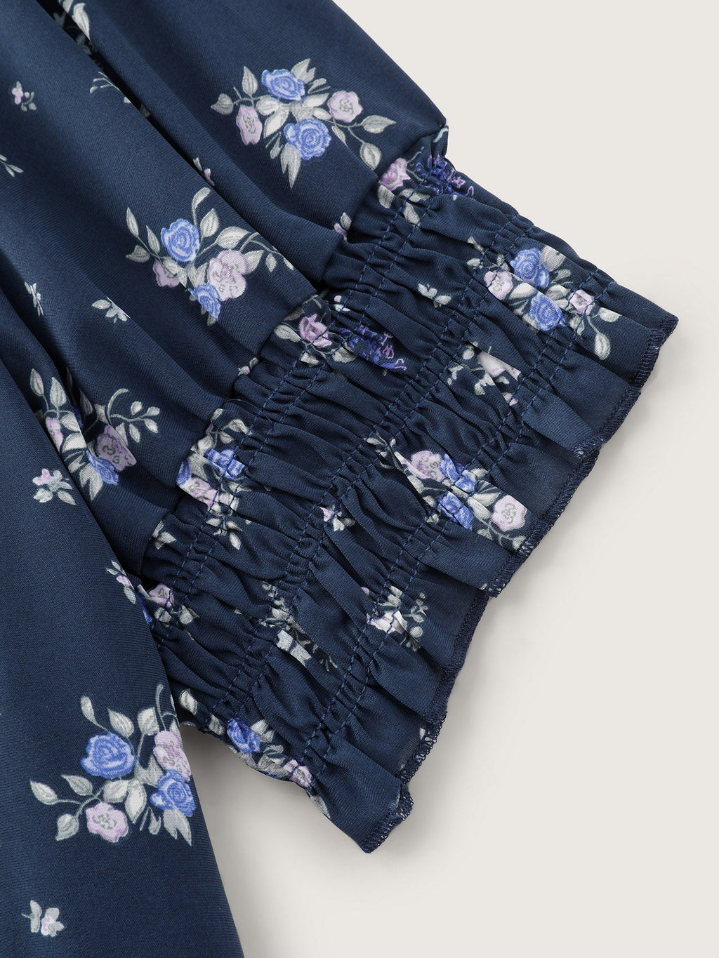 Floral Print Ruched Fit And Flare Blouse