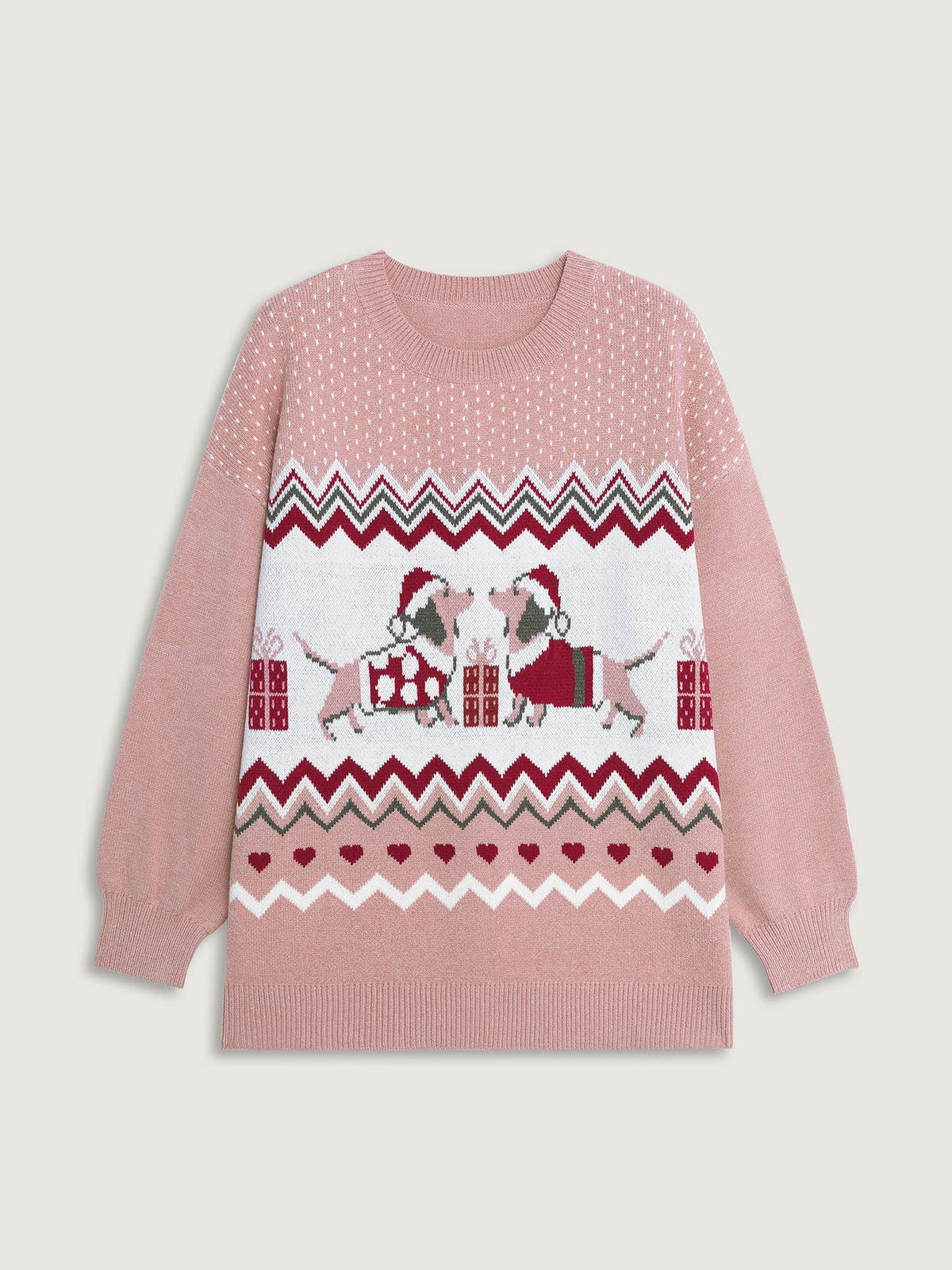 Supersoft Holiday Pattern Drop Shoulder Pullover