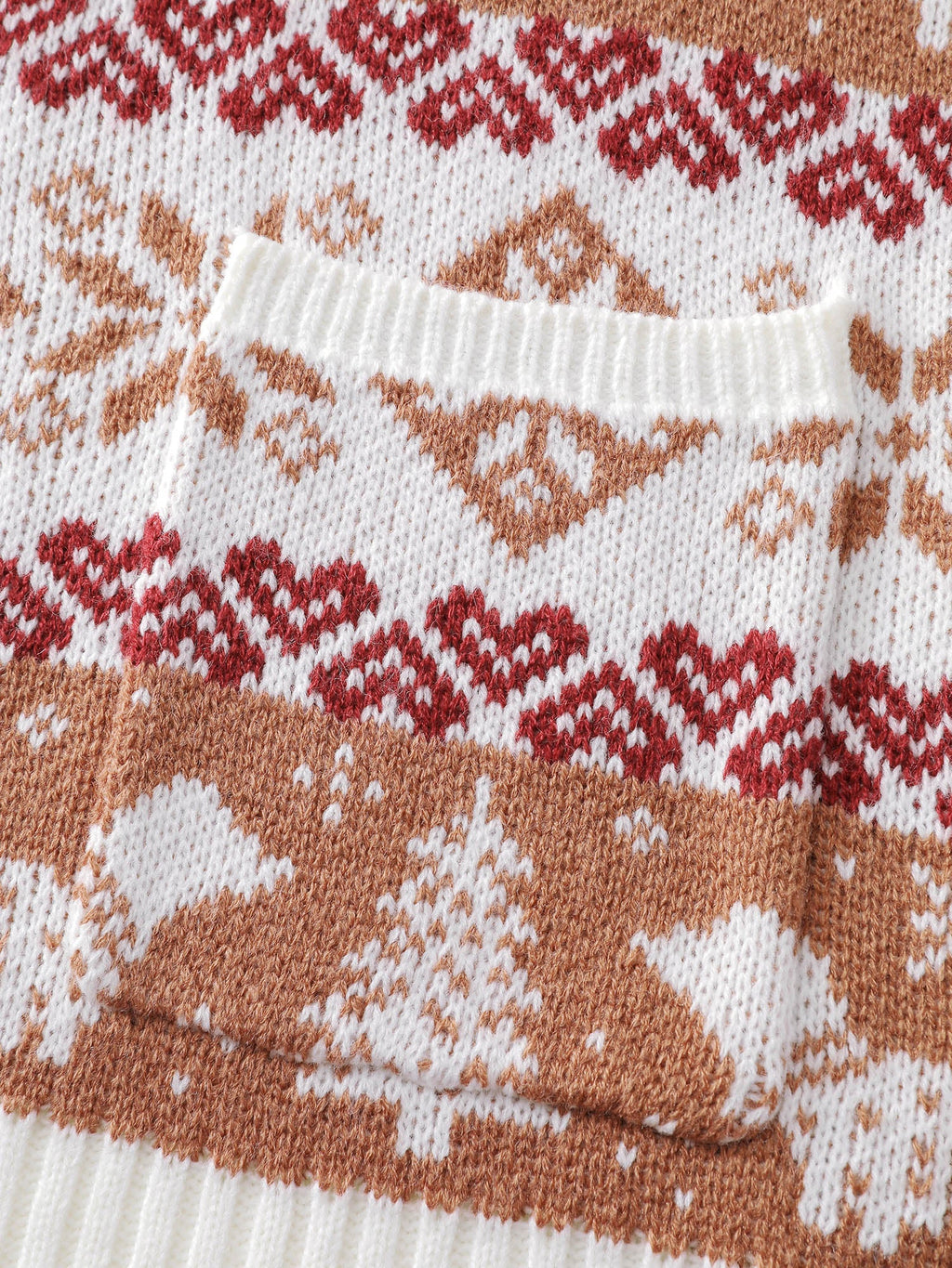 Holiday Pattern Jacquard Shawl Collar Cardigan