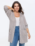 Heather Vertical Openwork Lightweight Long Cardigan