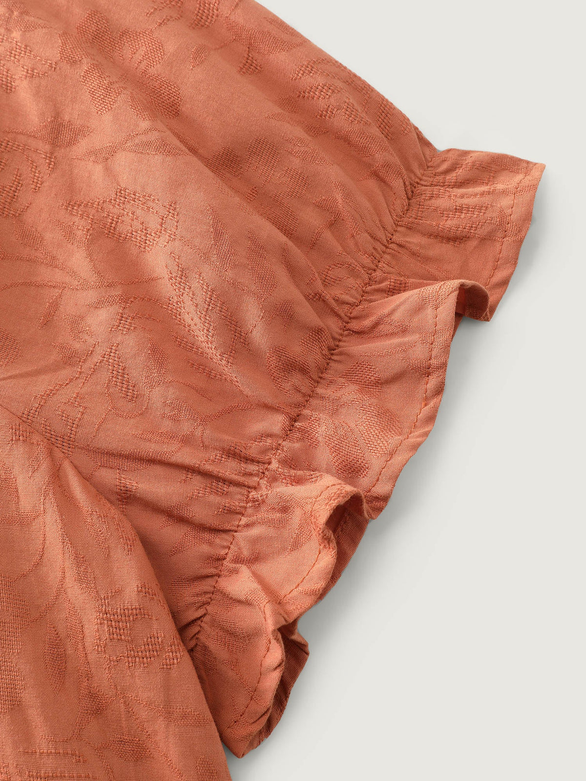 Shirred Crisscross Pleated Plain Blouse