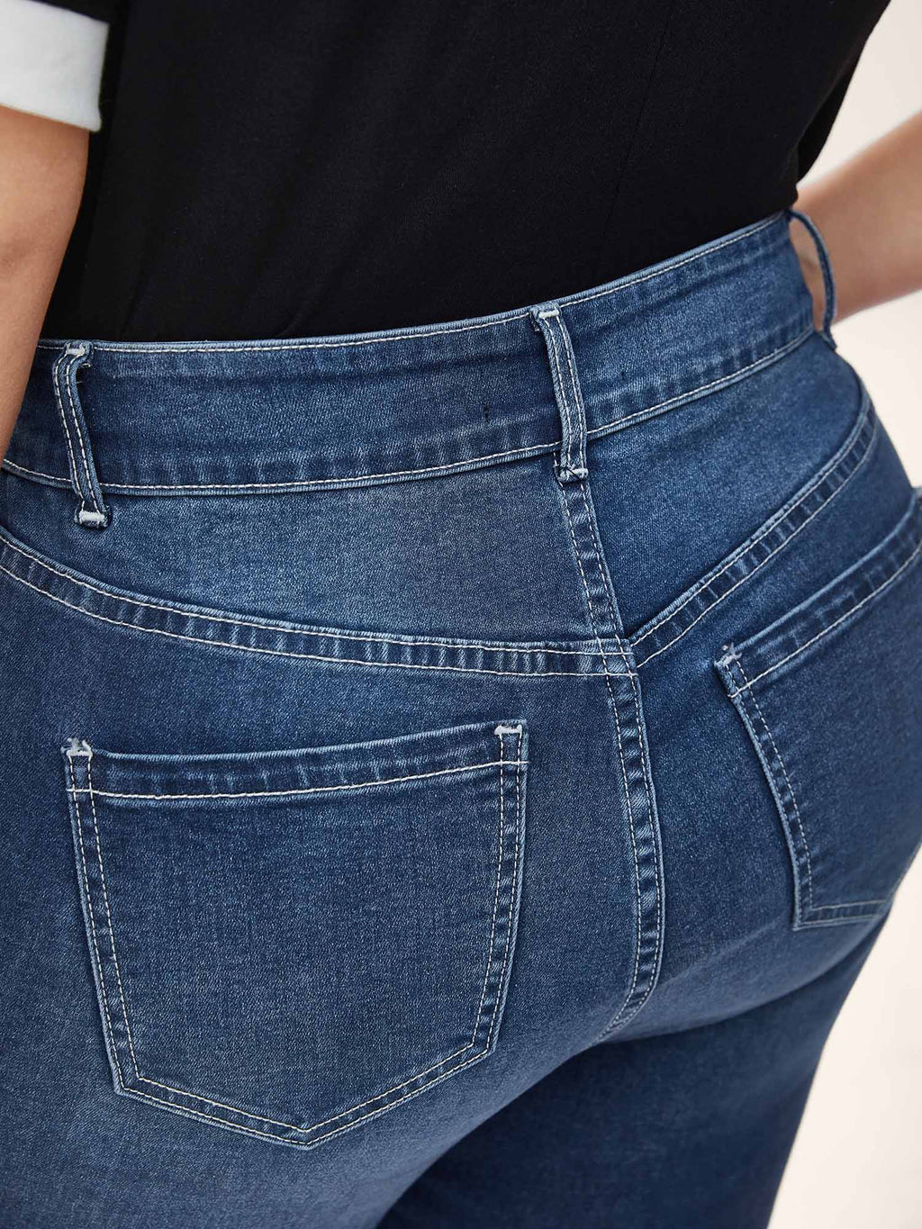 Folded Hem High-Rise Skinny-Fit Capri Jeans