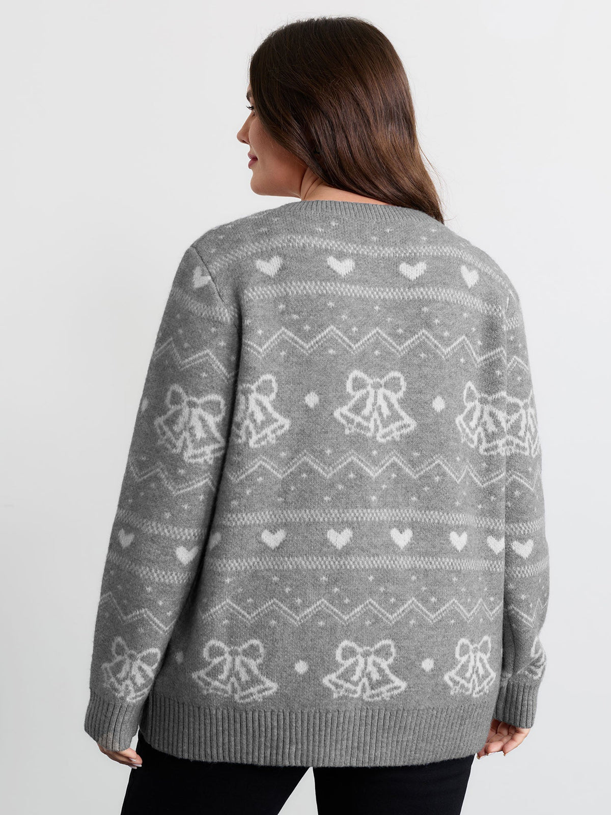 Supersoft Holiday Bells Jacquard Button Knit Cardigan