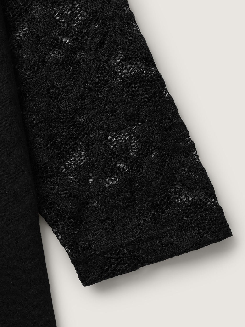 Sheer Lace Fitted Solid T-Shirt