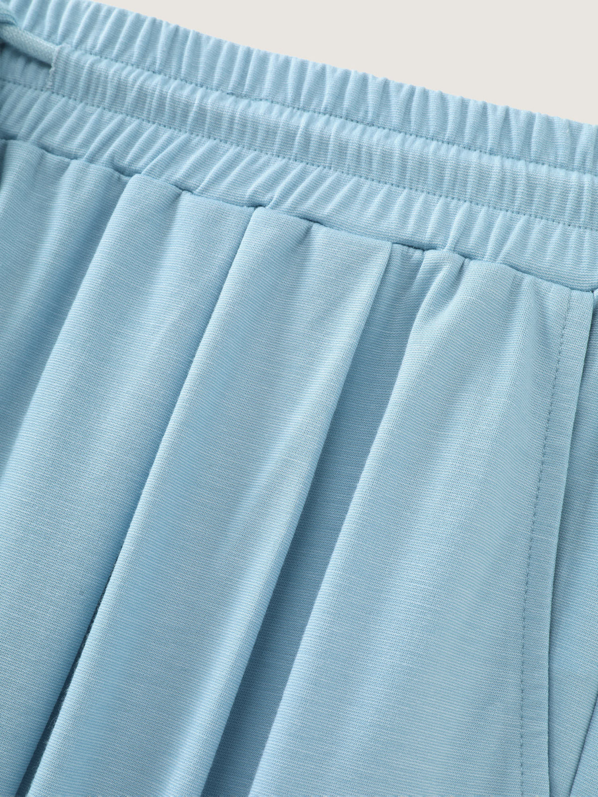 Plain Drawstring Waist Wide Leg Pants
