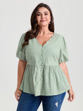 Textured Fit And Flare Plain Blouse