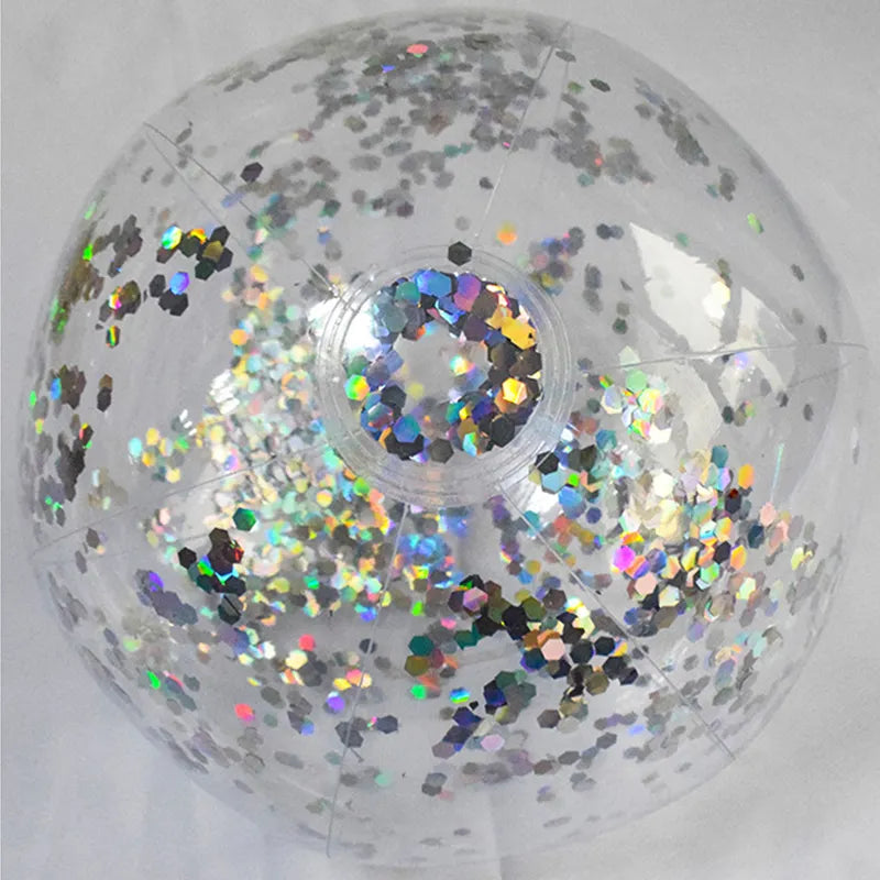 Glitter Beach Ball Family Party Water Toy with Inflator