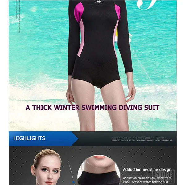 SBART 2mm Neoprene Women Shorty Wetsuit Kite Surfing Snorkeling Swimwear Swimsuit