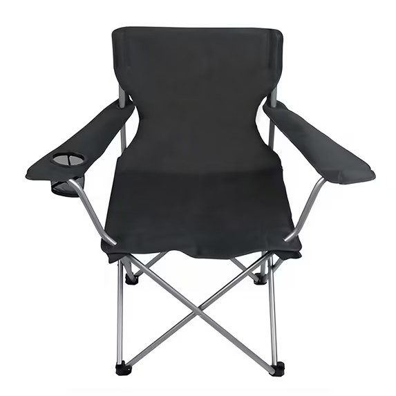 Quad Folding Camping Chair with Built-in Cup Holder, Heavy Duty Portable Outdoor Foldable Chair for Camping, Garden, Fishing & Picnic