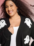 Happy Ghost Jacquard Arc Cardigan