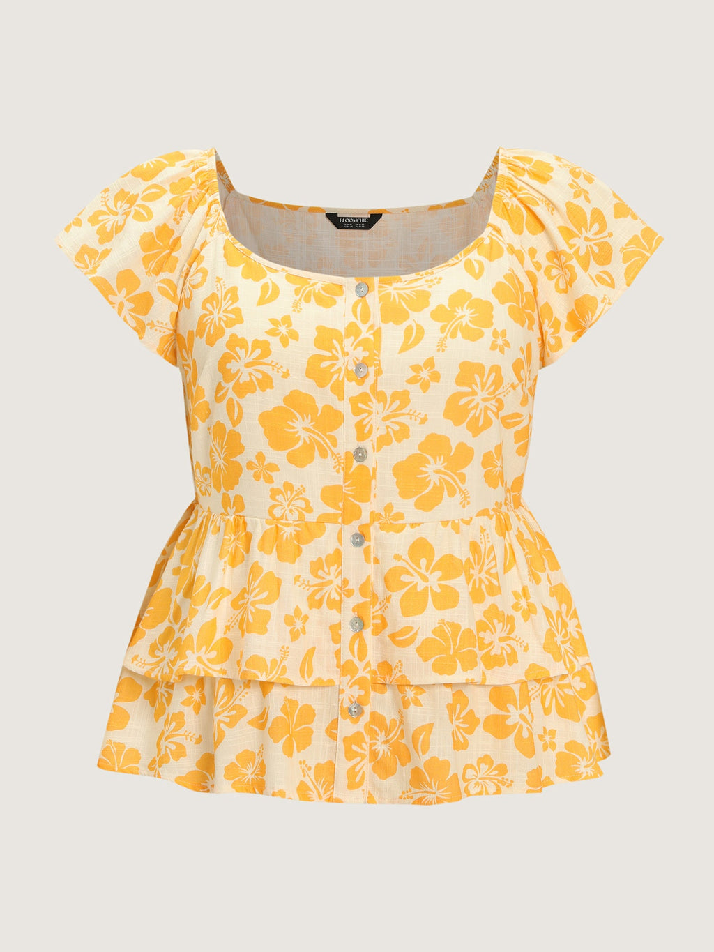 Pure Cotton Vibrant Floral Layered Blouse