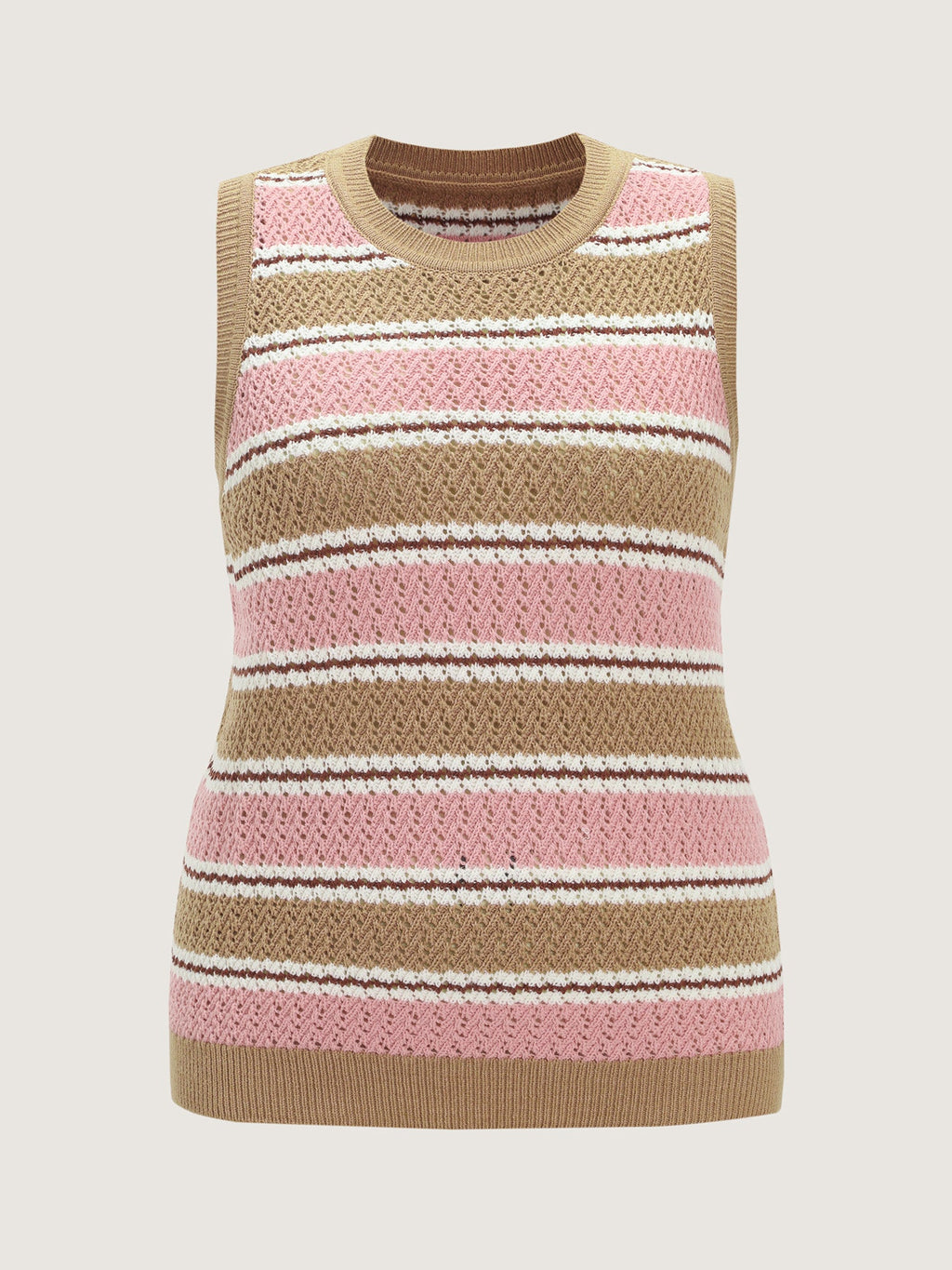 Striped Color-Block Sleeveless Sweater Vest