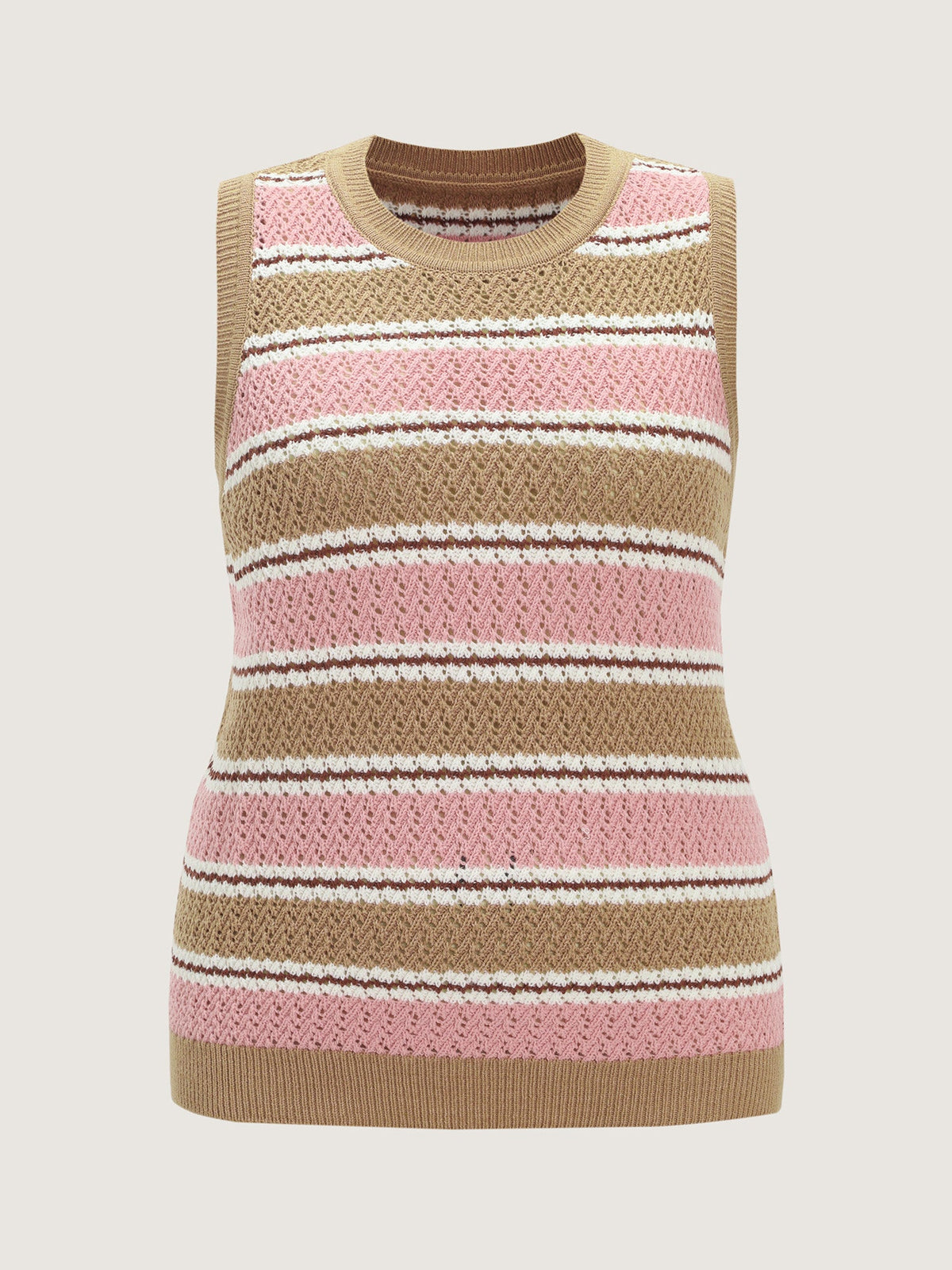 Striped Color-Block Sleeveless Sweater Vest