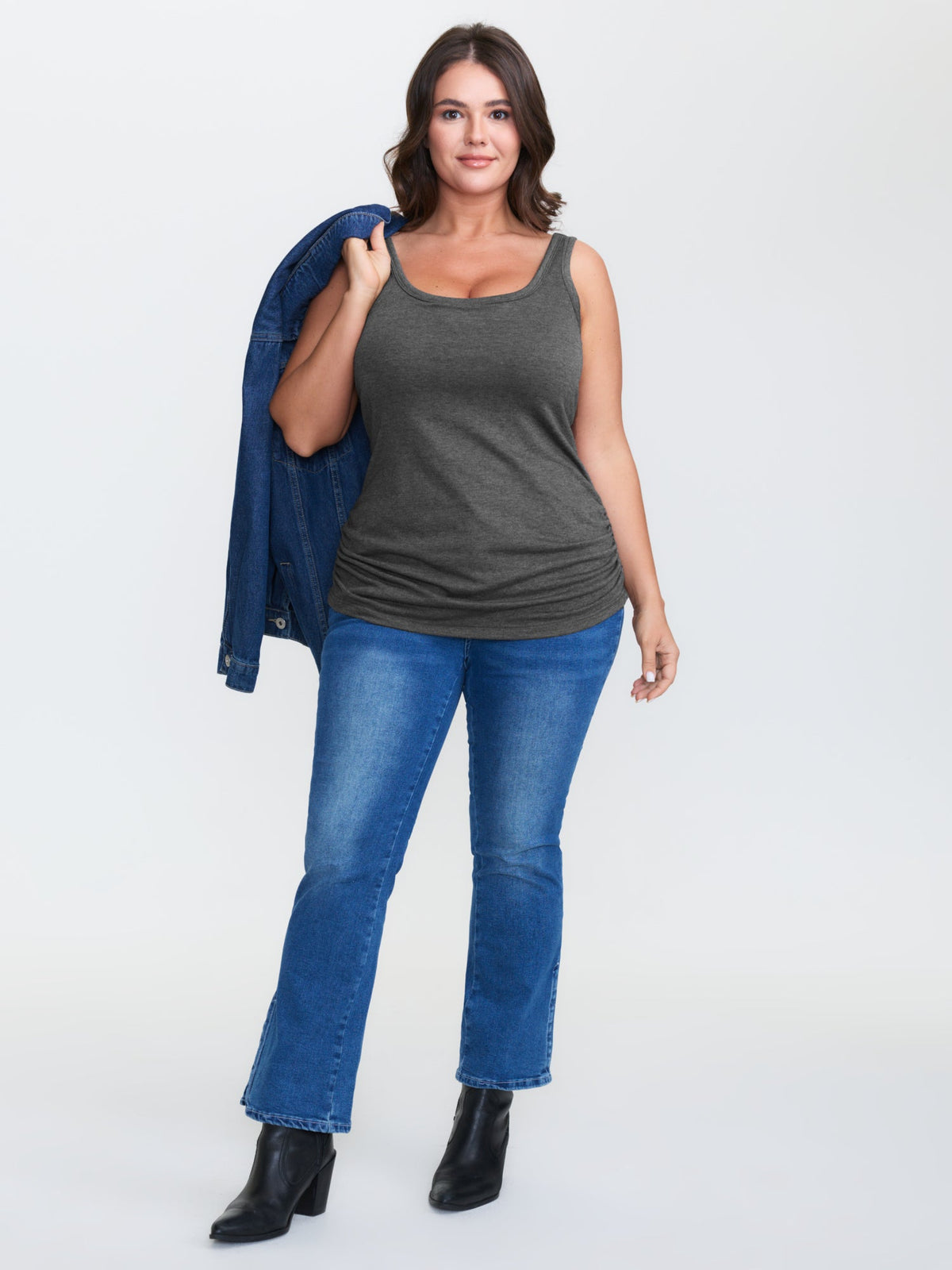 Supportive Bra Pleated Fitted Tank Top