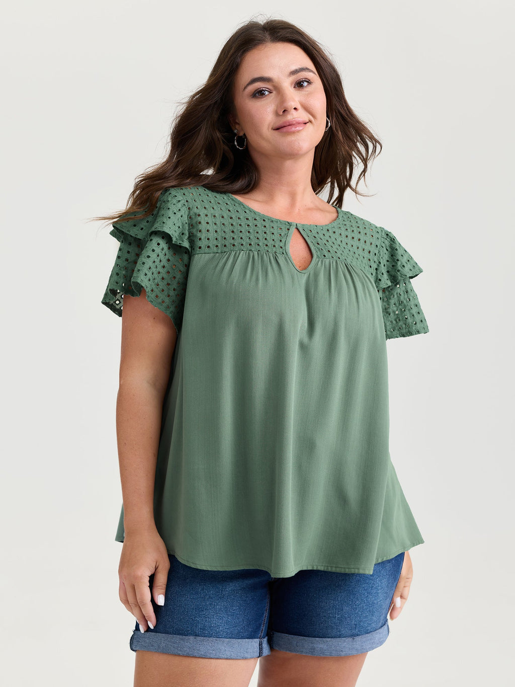 Pure Cotton Layered Sleeve Flowy Blouse