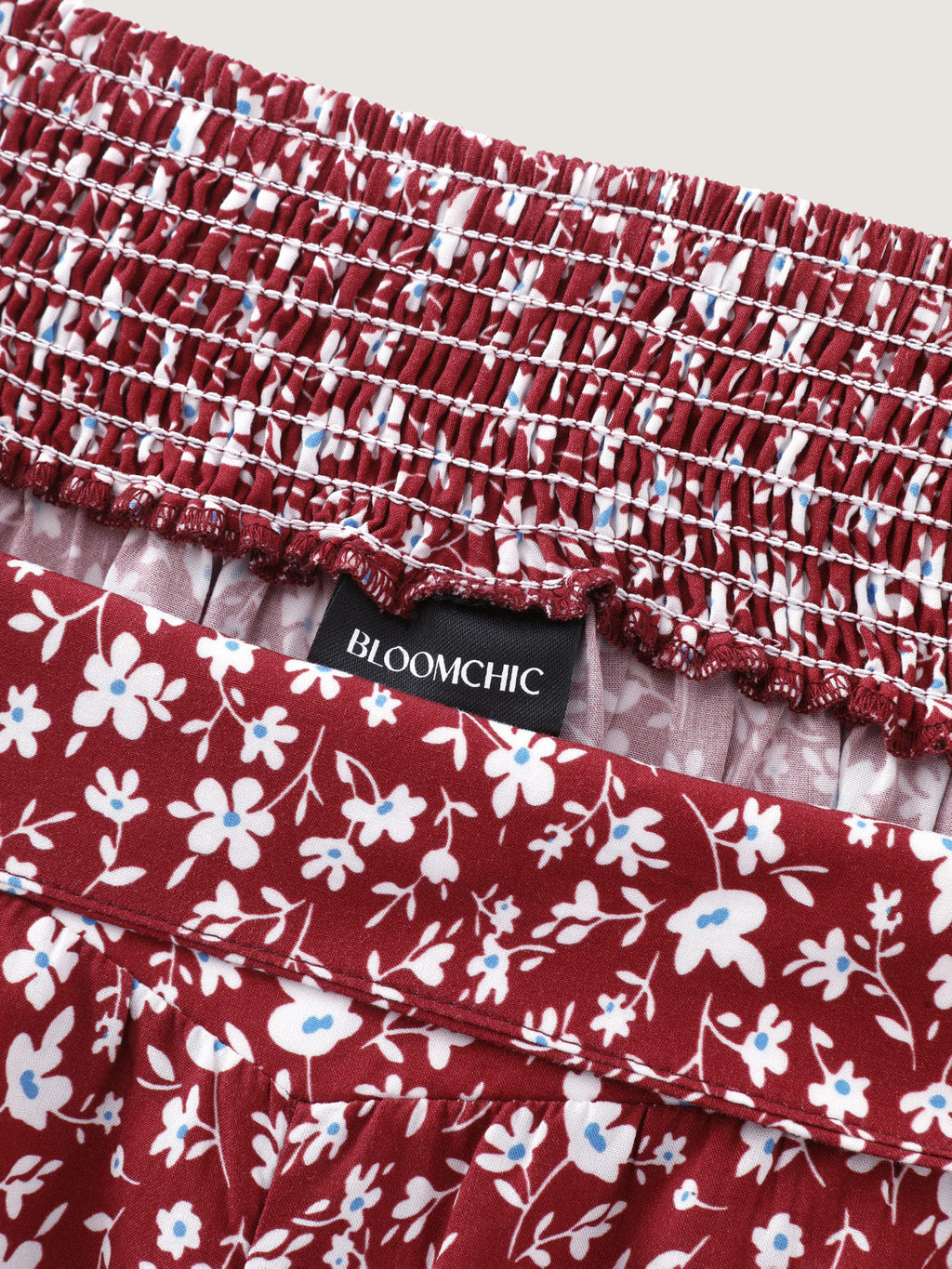 Floral Print Shirred Waist Jogger Pants
