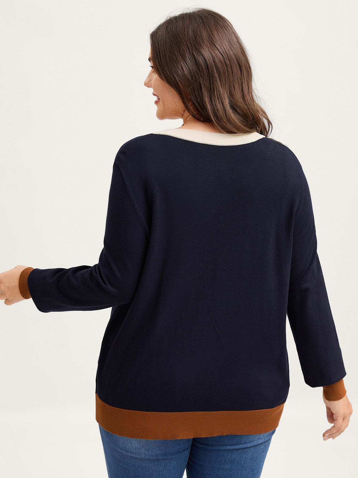 Supersoft Color Contrast Button-Down Knit Cardigan