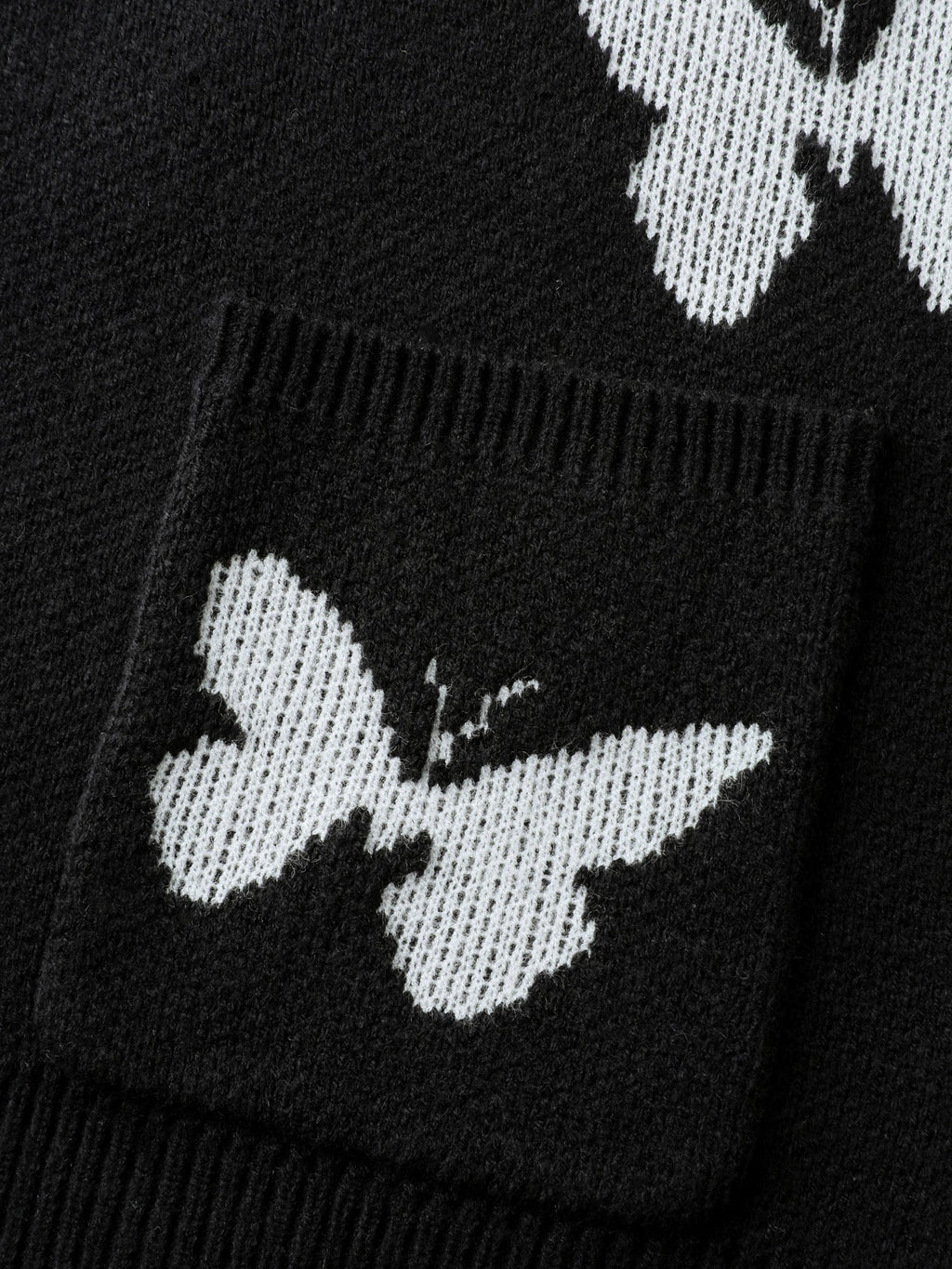 Butterfly Jacquard Pattern Knit Cardigan
