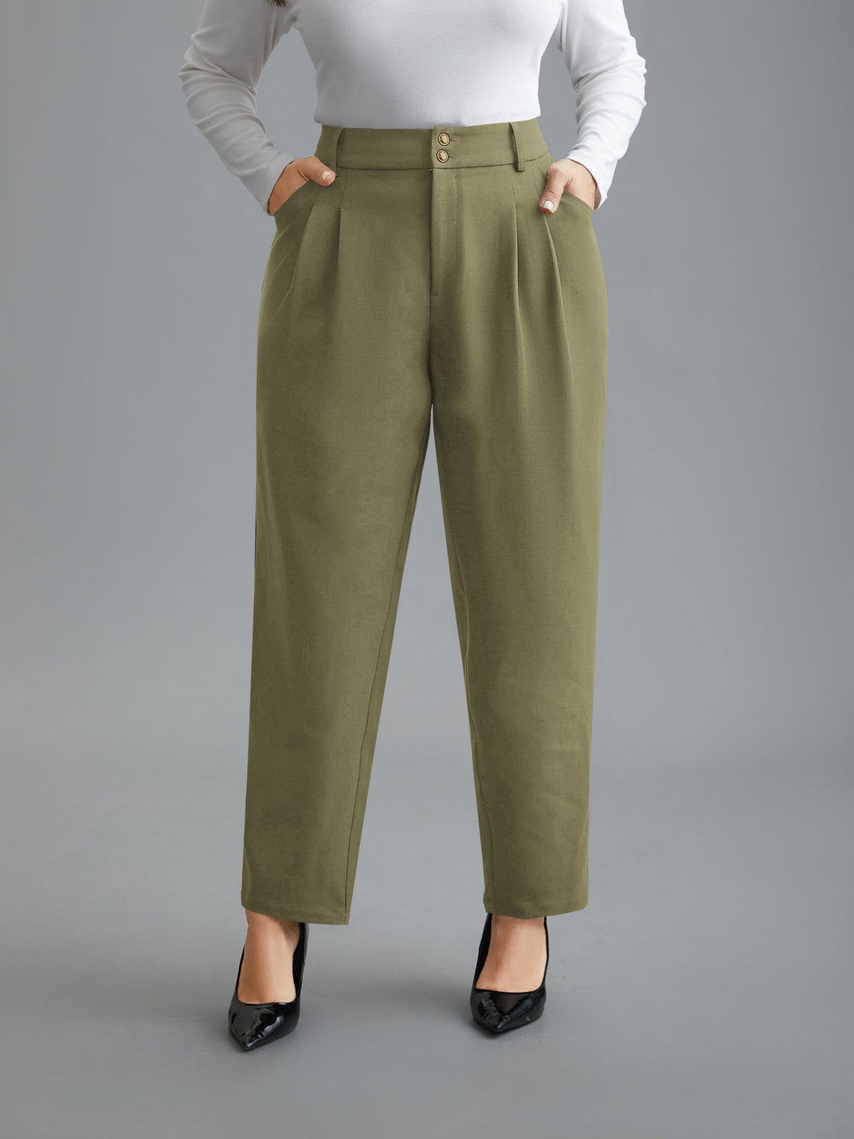 Double Buckle Straight Leg Pants