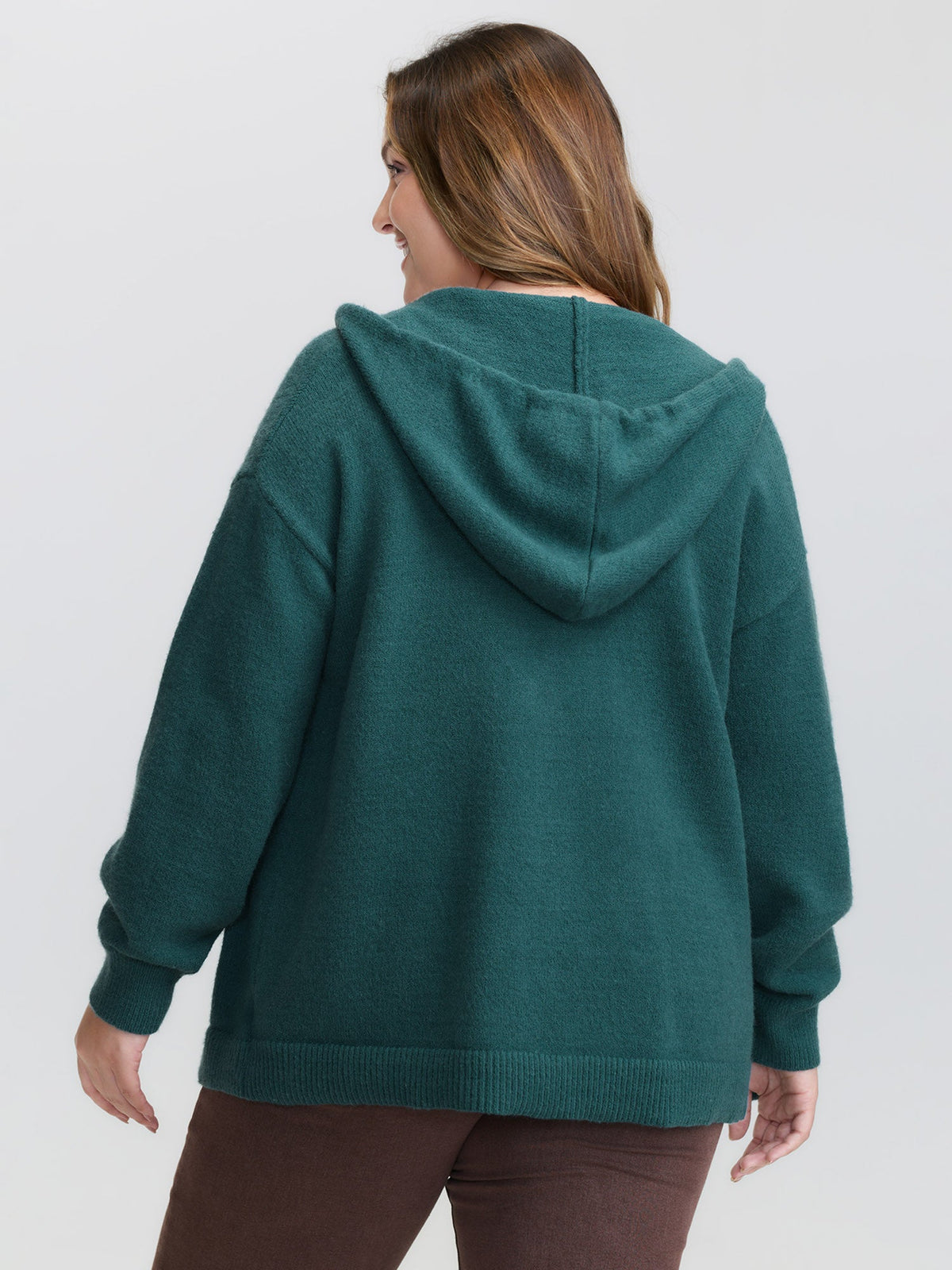 Supersoft Zipper Pockets Hooded Knit Cardigan