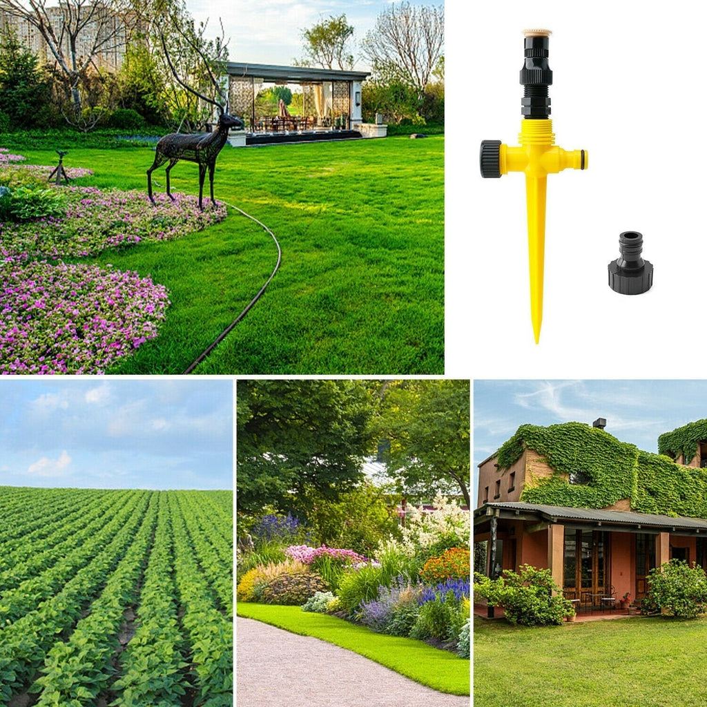 360° Rotation Auto Irrigation System Garden Rotating Lawn Sprinklers