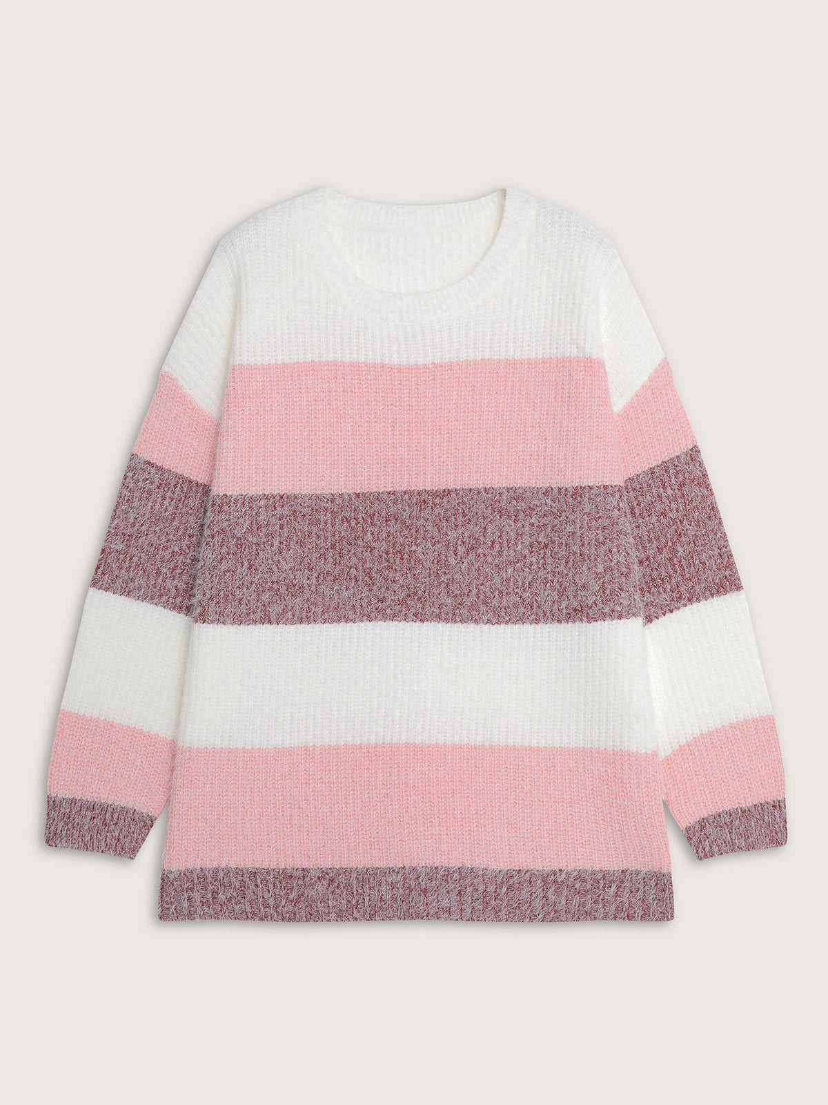 Colorblock Faux Mink Fur Pullover