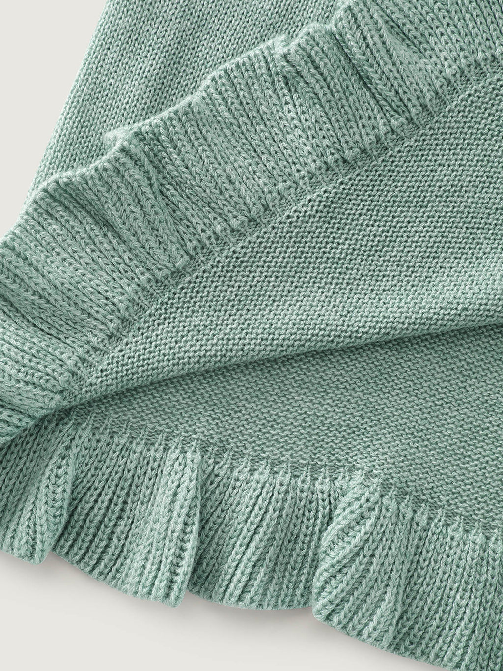 Scalloped Hem Open-Front Knit Cardigan